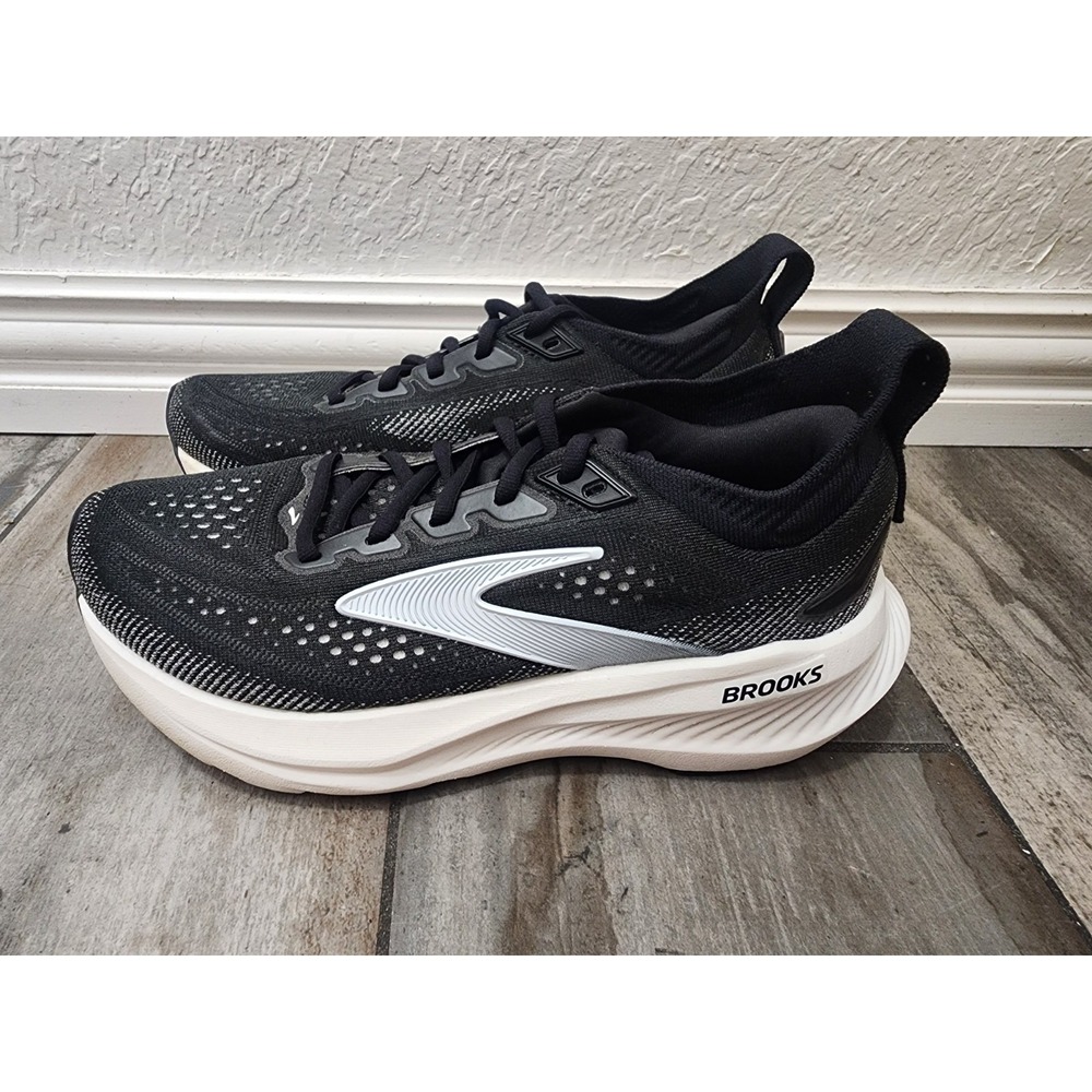 Brooks Glycerin GTS 23 Mens Running Shoes Plush Cushion Black/Grey/White Sz 6